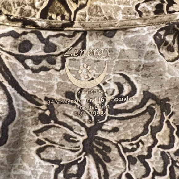 Chico's Zenergy Brown & Beige Long Sleeve Zip Closure Jacket Size XL - Picture 9 of 9